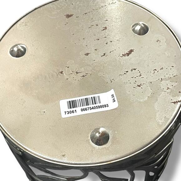 Bath & Body Works 3 Wick Holder Sleeve Wild Flower Metal Silver Gold White Decor - Picture 6 of 13